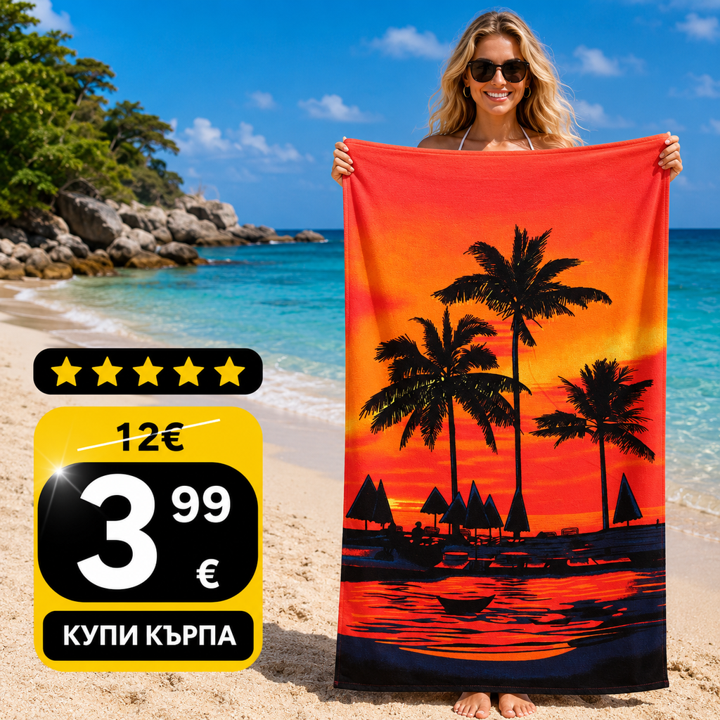 Модерна плажна кърпа Залез
