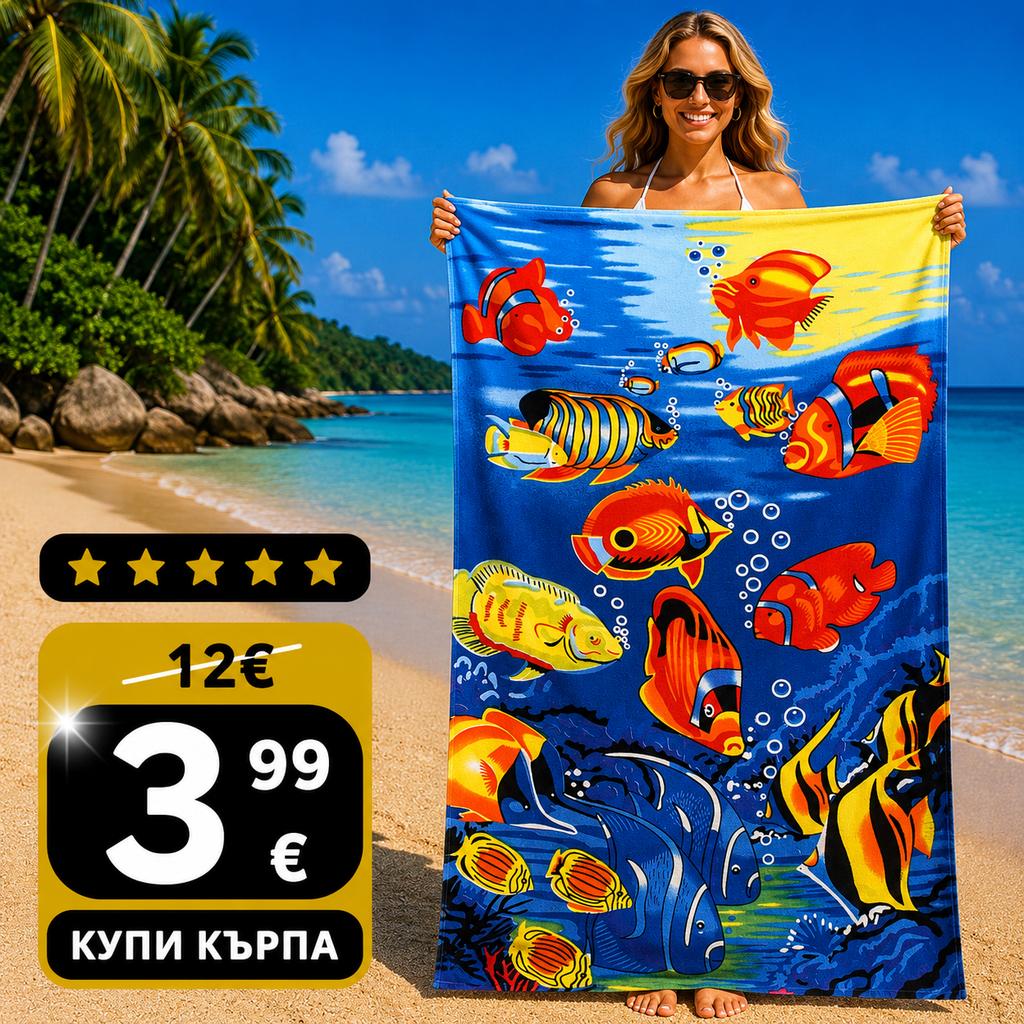 Модерна плажна кърпа Залез