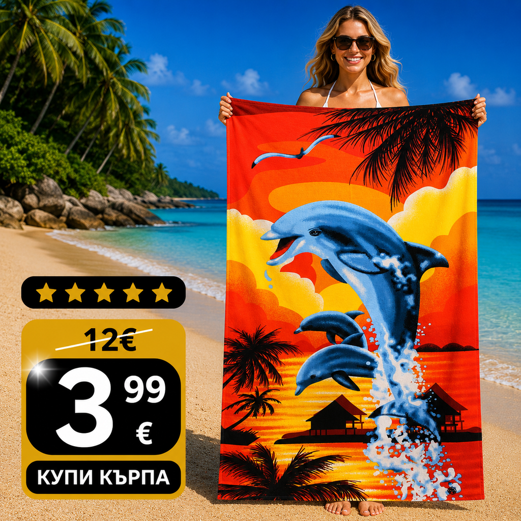 Модерна плажна кърпа Залез