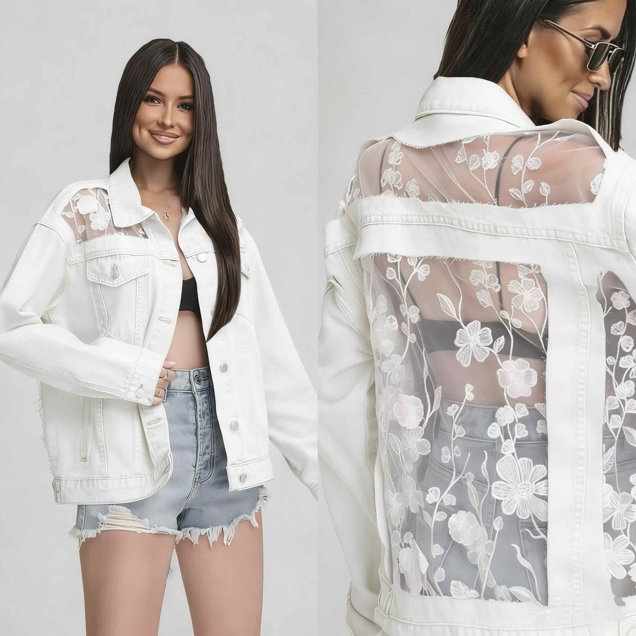 Дънково яке Кити бяло