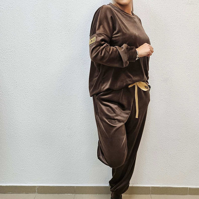 Плюшен комплект Love кафяв