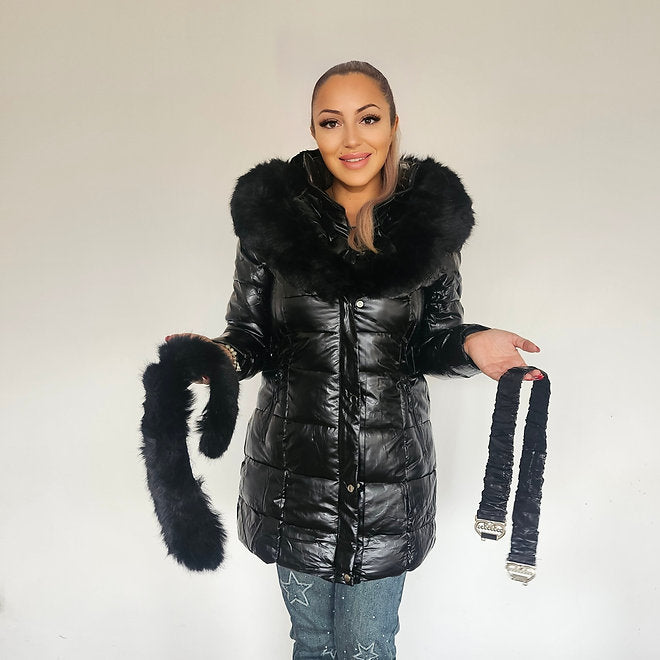 Черно зимно яке Кари